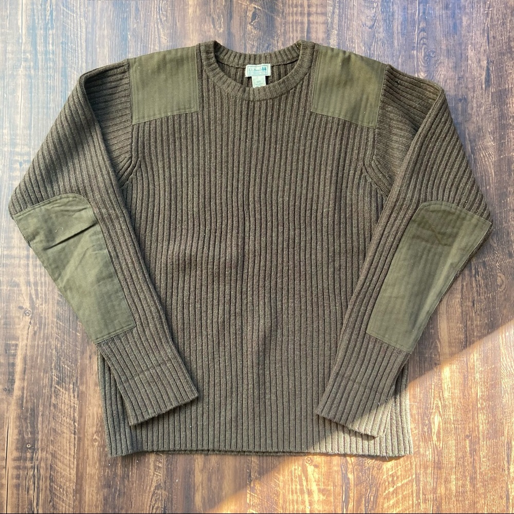 Vintage ll bean brown fisherman wool sweater